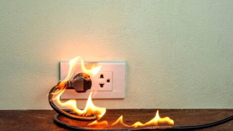 Biztosítékpanel gyulladt ki egy pécsi társasházi lakásban