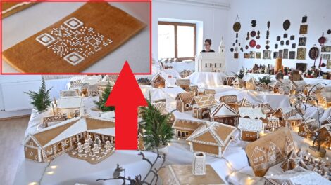 ÉDES PIXEL! Tojásfehérjéből pötyögtettek QR-kódot Geresdlakon, megnyílt a mézeskalácsfalu