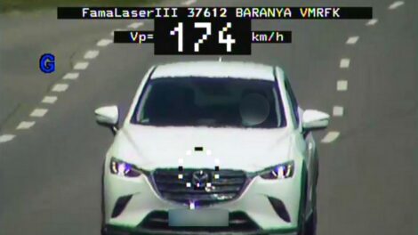 174-gyel repesztett egy autós Baranyában